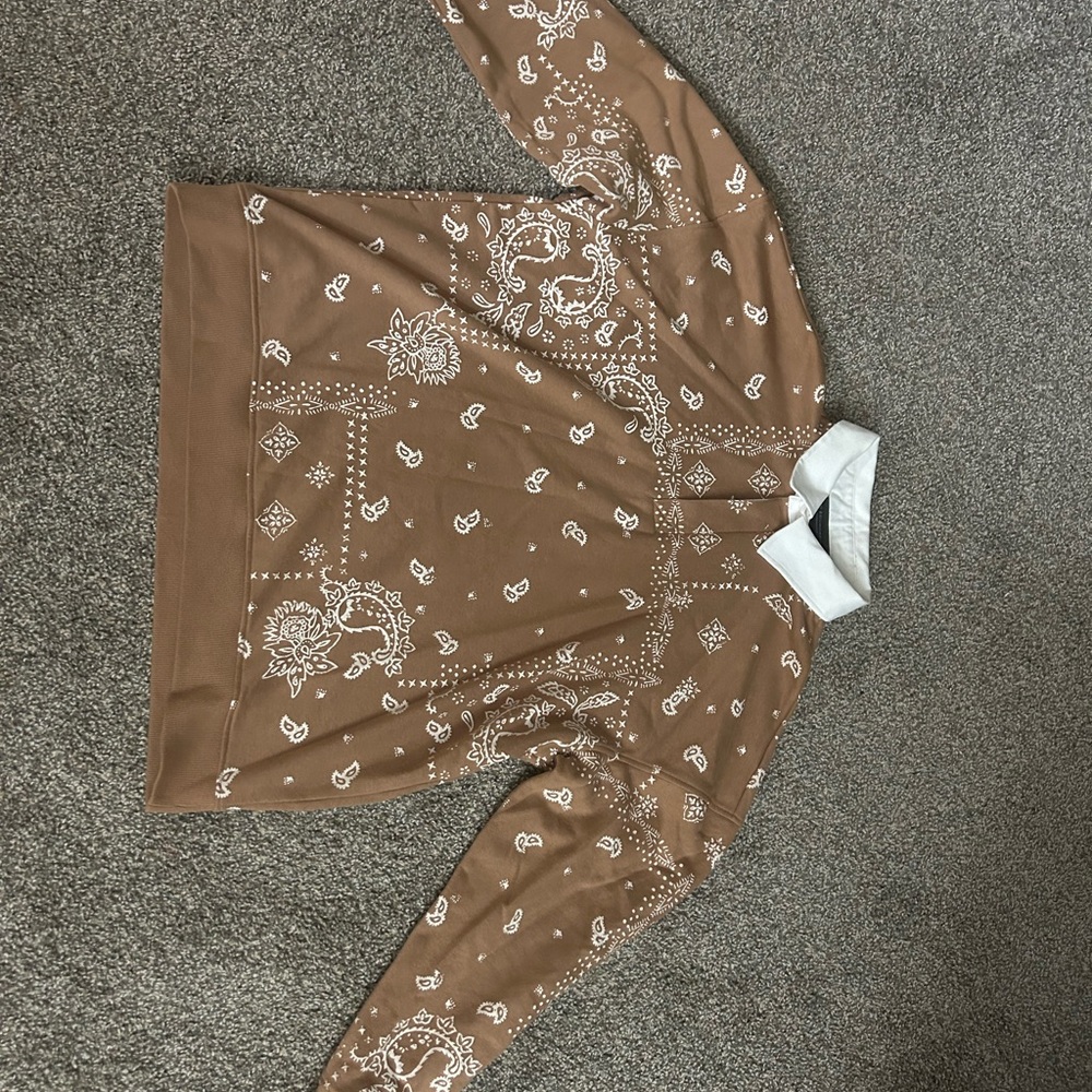 Brown Paisley Long Sleeve Shirt